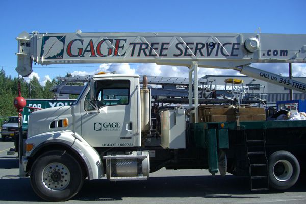 Vinyl Graphics on Gage Tree Crane Truck